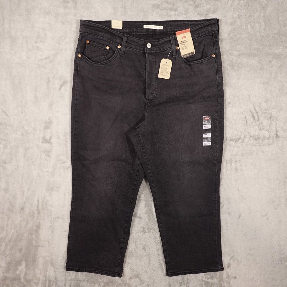 Levi’s Ribcage Straight Ankle‎ Jeans Size 18W Black High Rise NWT
